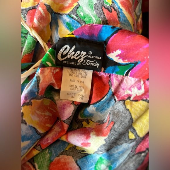 Vintage Chez California floral maxi kaftan dress size 24W - Picture 6 of 15